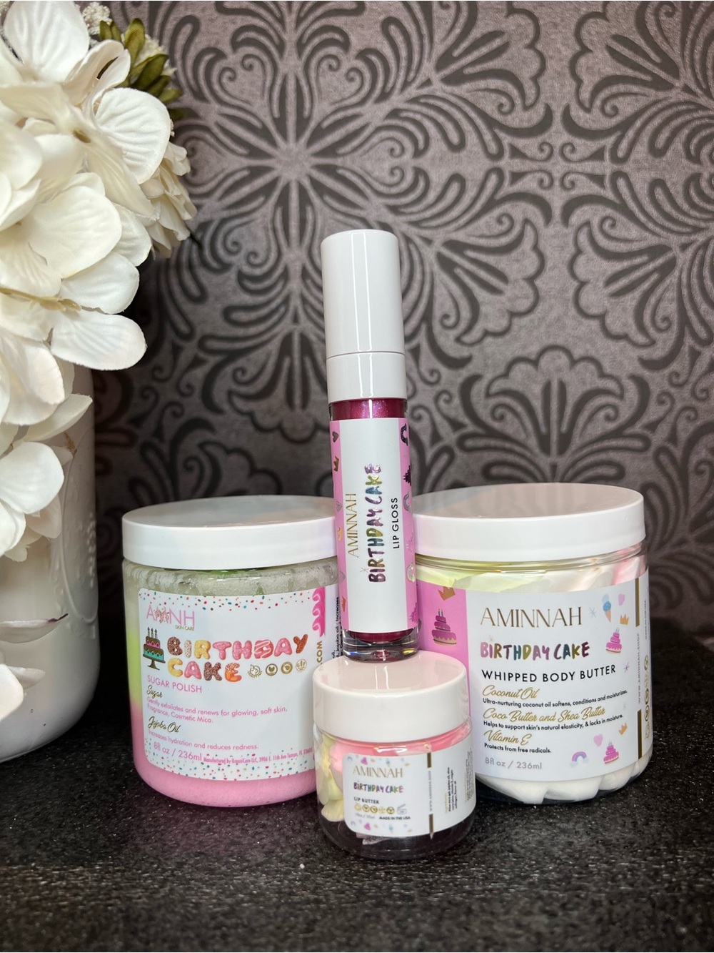AMINNAH Birthday Cake 4 piece set